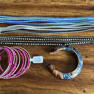 Pink and Blue Fashion Jewelry Bracelets Set (5)